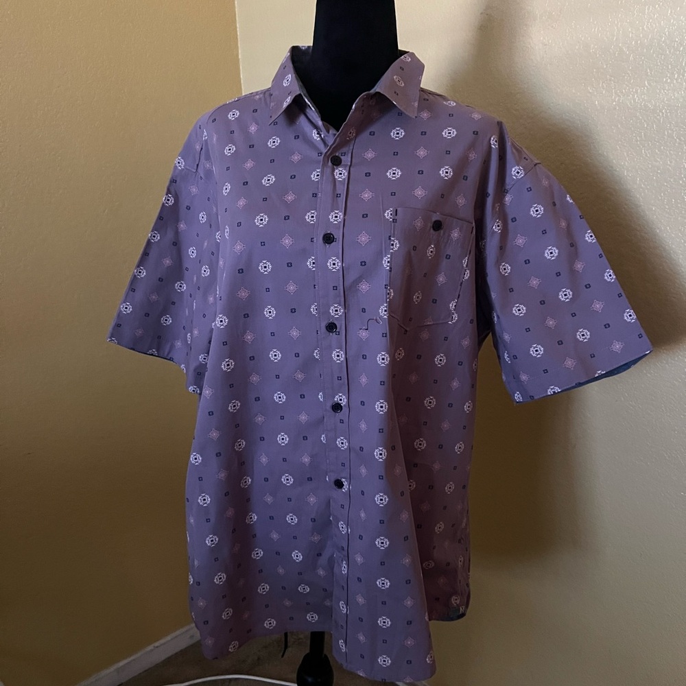 Men's Casual Mauve Patterned Shirt